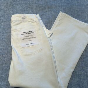 NWT Good American good legs crop mini boot White Jeans size 8 / 29